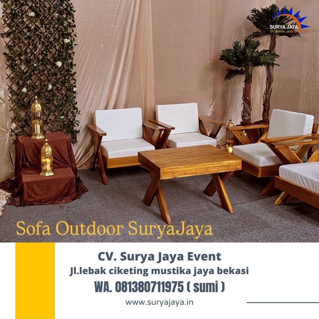 Sewa sofa Out door Plus meja kaki Silang bogor