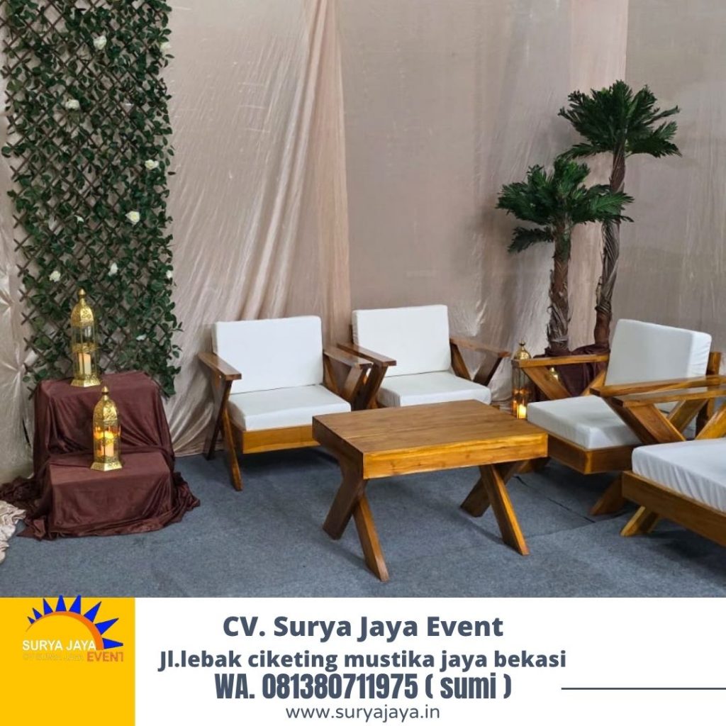 Sewa sofa Out door Plus meja kaki Silang bogor