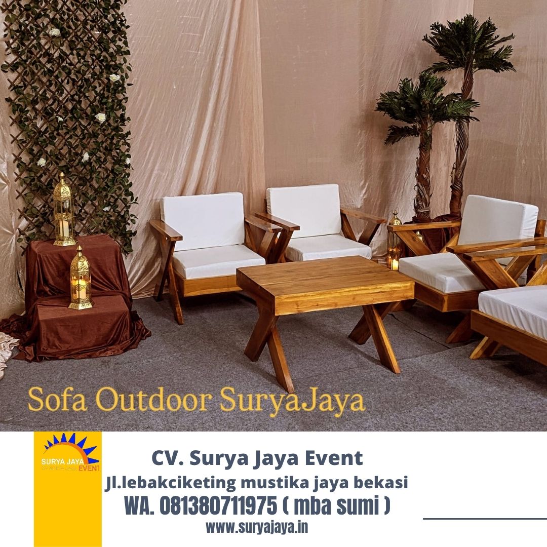 Sewa sofa Out door Plus meja kaki Silang bogor
