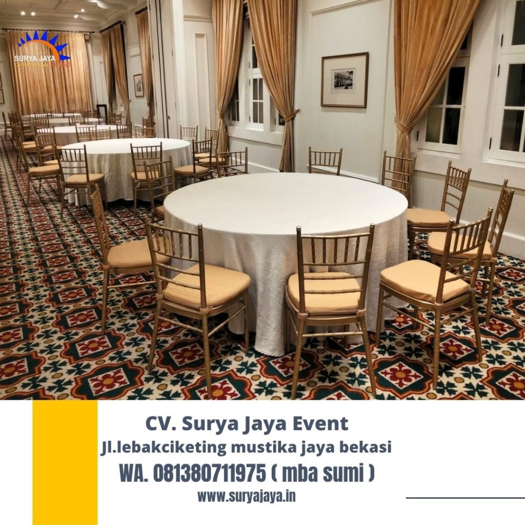 Jasa Sewa Meja Bulat,Kursi Tiffany VIP Kayu Jakarta
