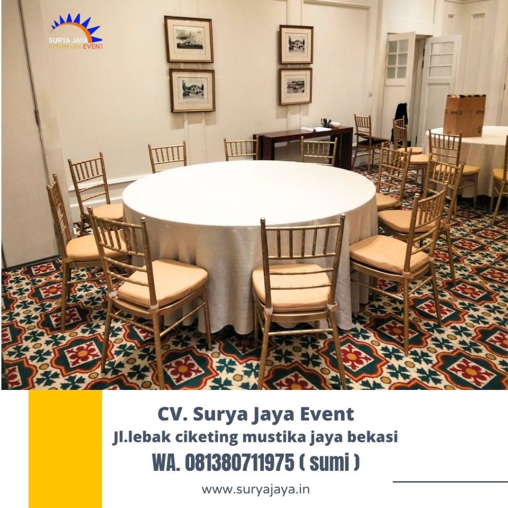 Jasa Sewa Meja Bulat,Kursi Tiffany VIP Kayu Jakarta