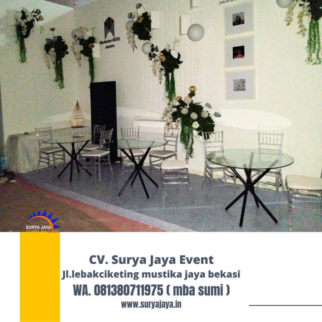 Sewa Kursi Tiffany Acrylic Dan Meja Dealing Event JCC Senayan Jakpus