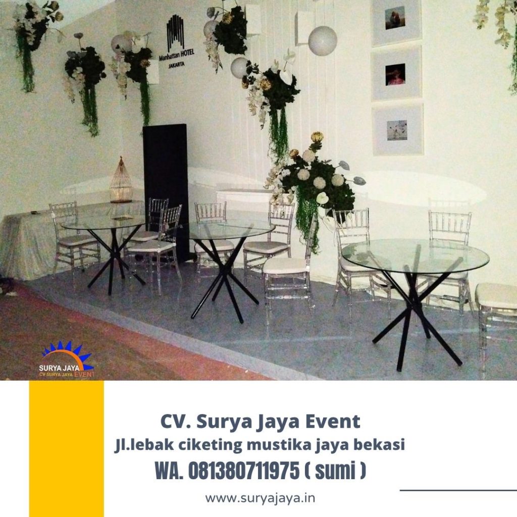 Sewa Kursi Tiffany Acrylic Dan Meja Dealing Event JCC Senayan Jakpus