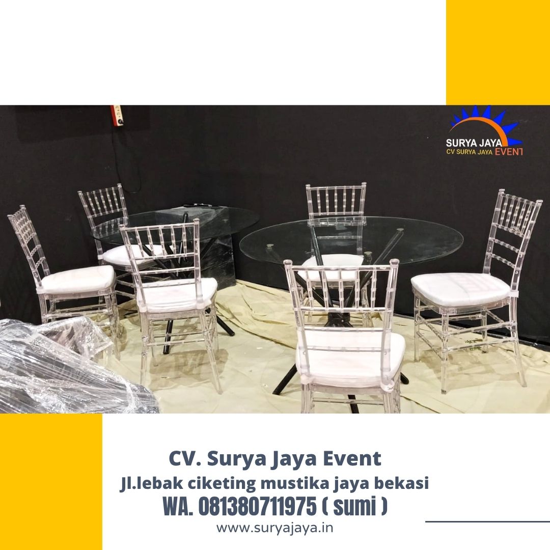 Sewa Kursi Tiffany Acrylic Dan Meja Dealing Event JCC Senayan Jakpus