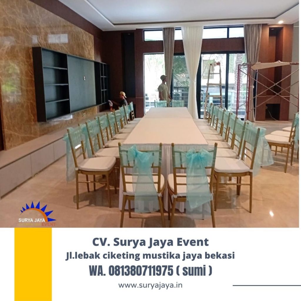 Sewa Meja Ibm Dan Kursi Tiffany Gold Event Perumahan Bukit Gading Mediterania Jakut