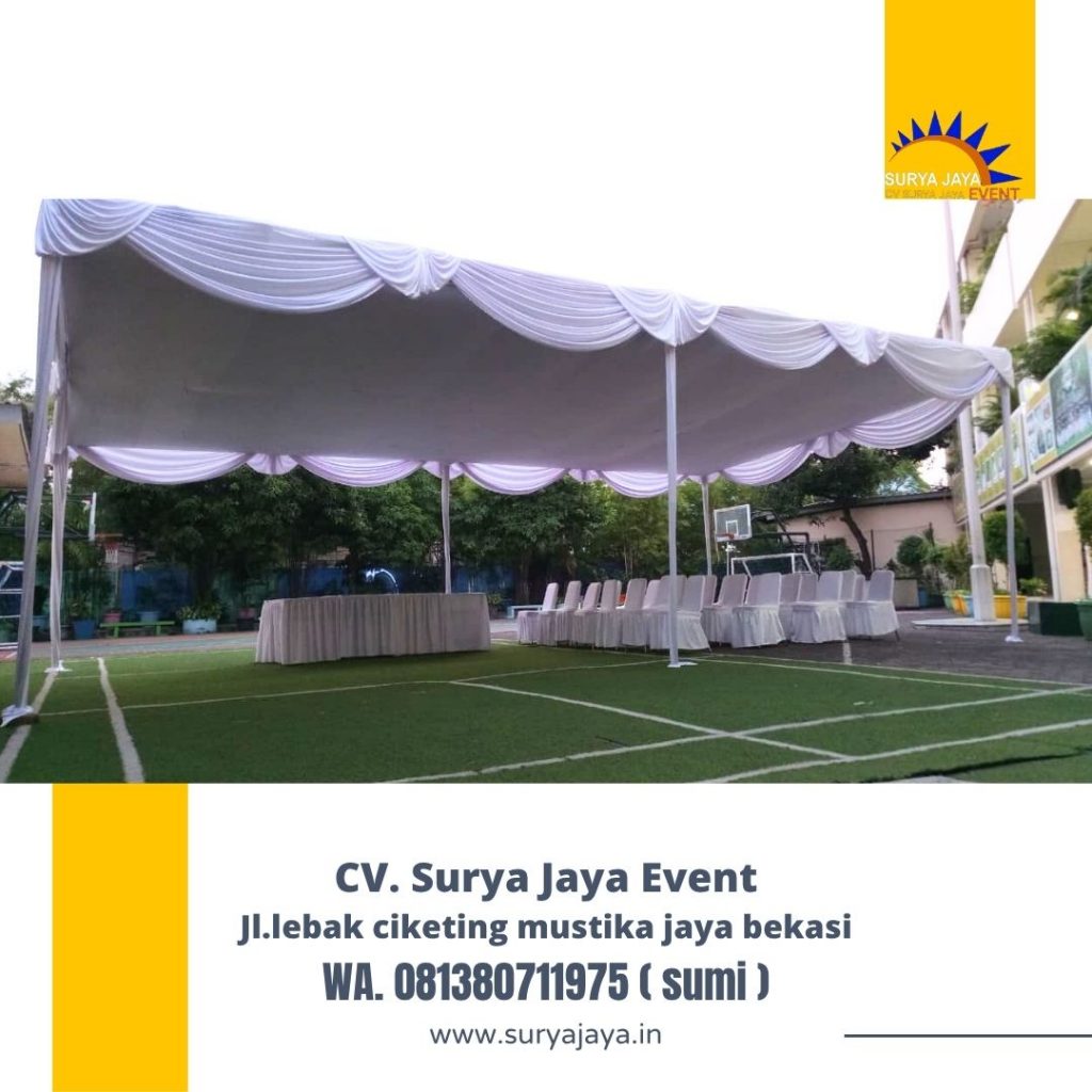 Sewa Tenda Plafon Rumbai Putih area Medan Satria Bekasi