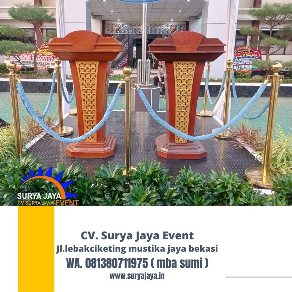 Rental Podium Kayu Ukir VIP Karawang