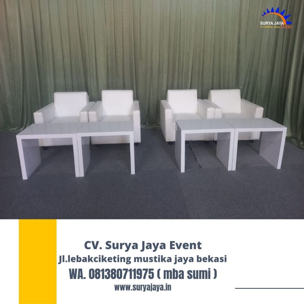 Sewa Sofa Dan Meja HPL Putih Jakarta