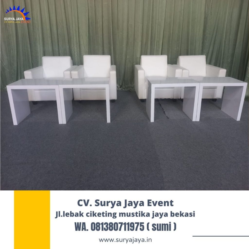 Sewa Sofa Dan Meja HPL Putih Jakarta