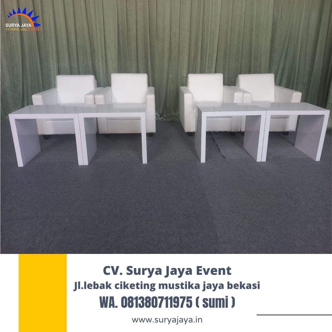 Sewa Sofa Dan Meja HPL Putih Jakarta