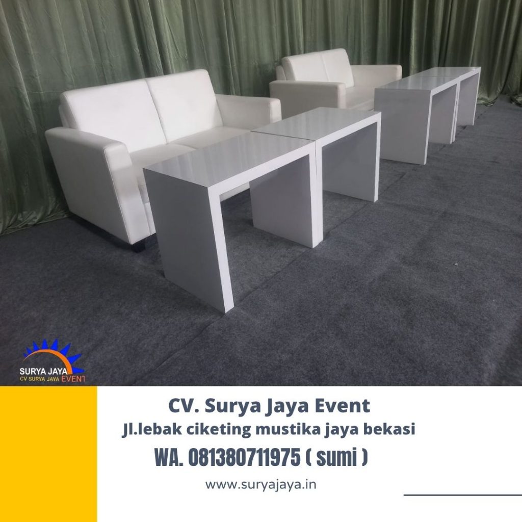 Sewa Sofa Dan Meja HPL Putih Jakarta