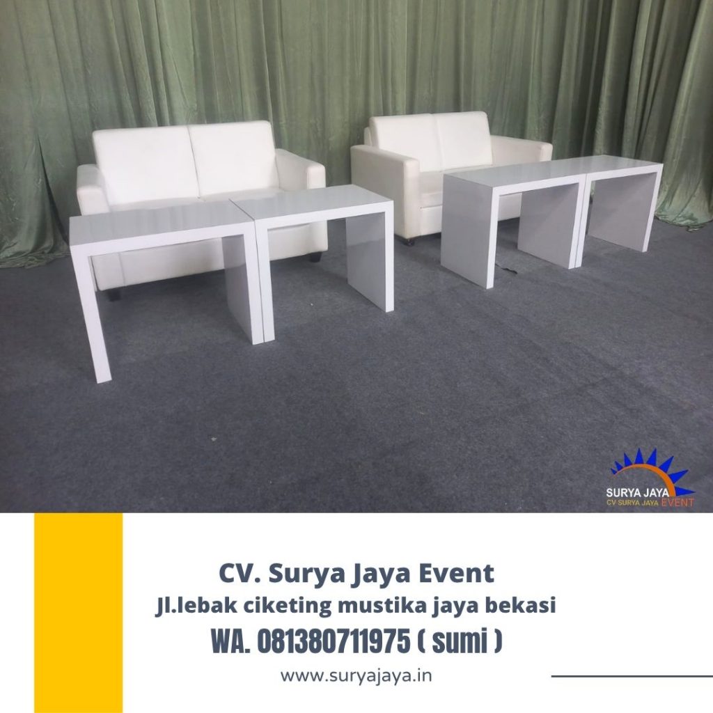 Sewa Sofa Dan Meja HPL Putih Jakarta