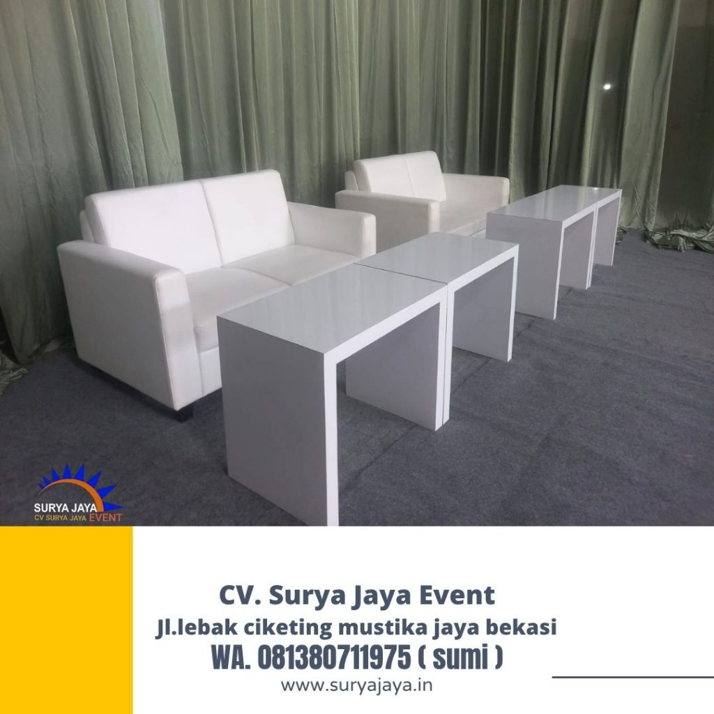 Sewa Sofa Dan Meja HPL Putih Jakarta