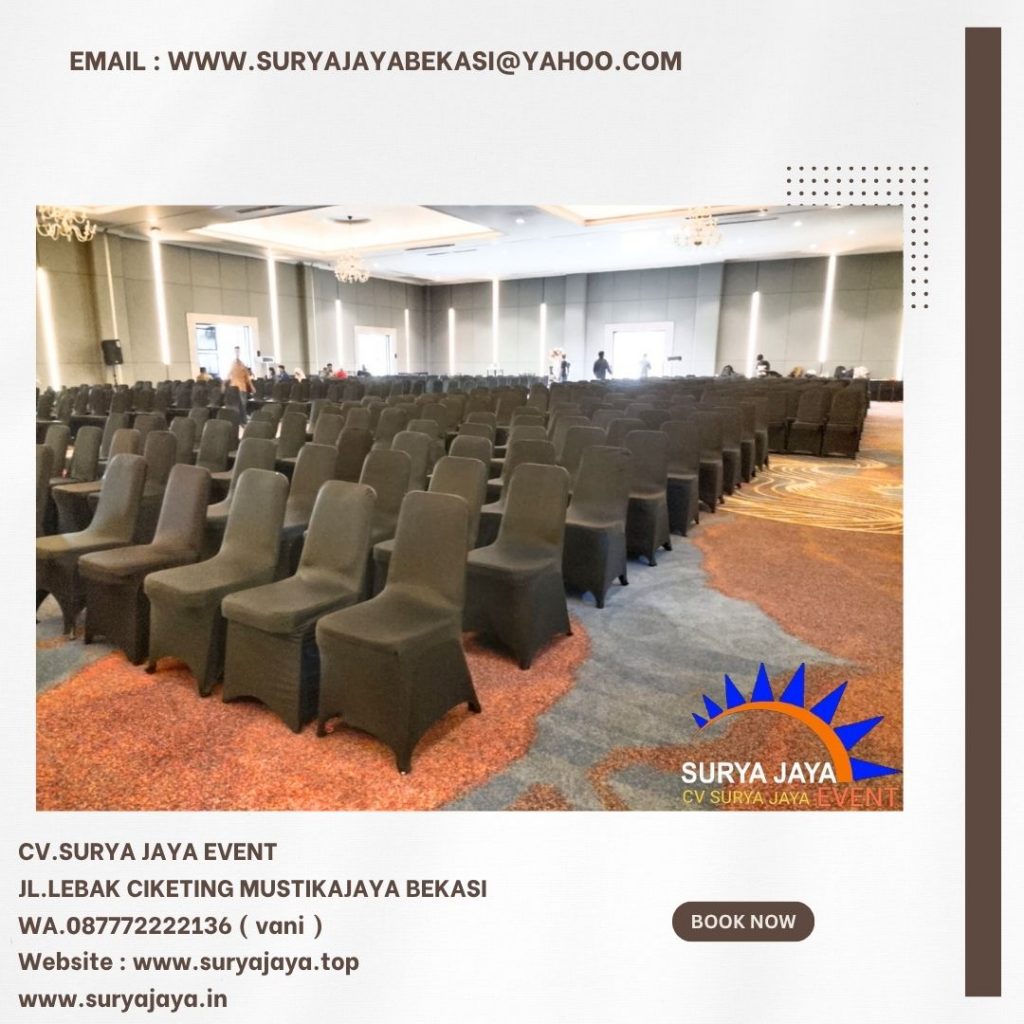 Sewa Kursi Susun Stainless sarung Kursi Ketat Hitam Tangerang