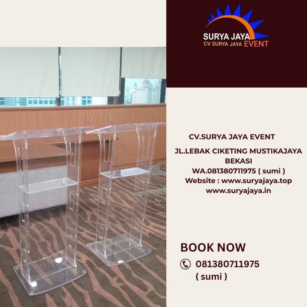 Sewa Podium acrylic Kotak,Podium Acrylic Kaki Stainless Jaksel