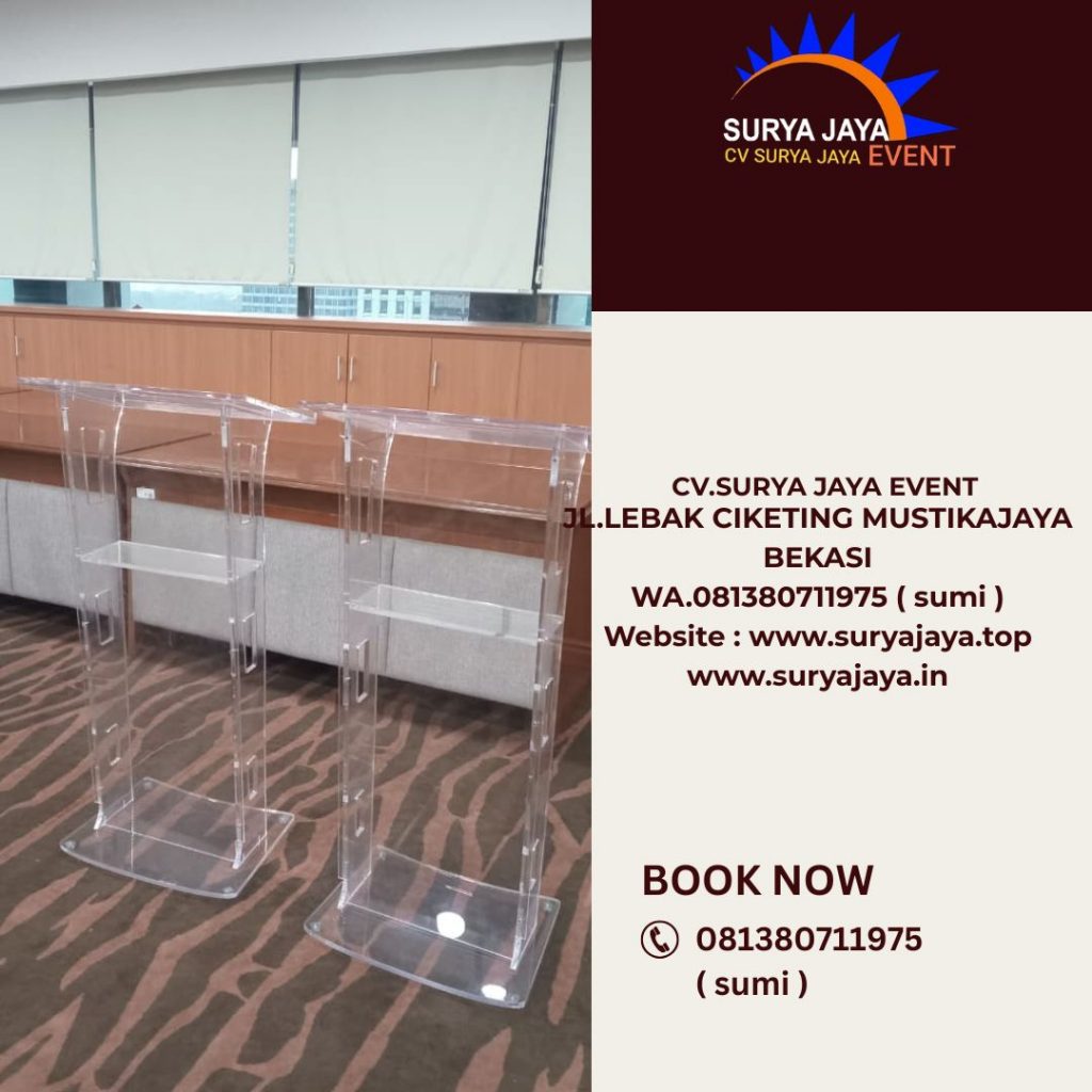 Sewa Podium acrylic Kotak,Podium Acrylic Kaki Stainless Jaksel