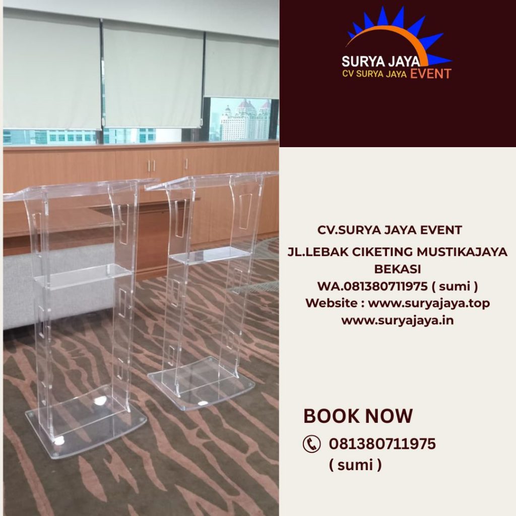 Sewa Podium acrylic Kotak,Podium Acrylic Kaki Stainless Jaksel