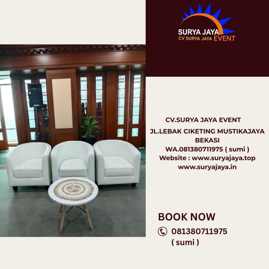 Sewa Sofa Oval Set Meja Retro Gedung OJK Menara Radius Prawiro Jakarta Pusat
