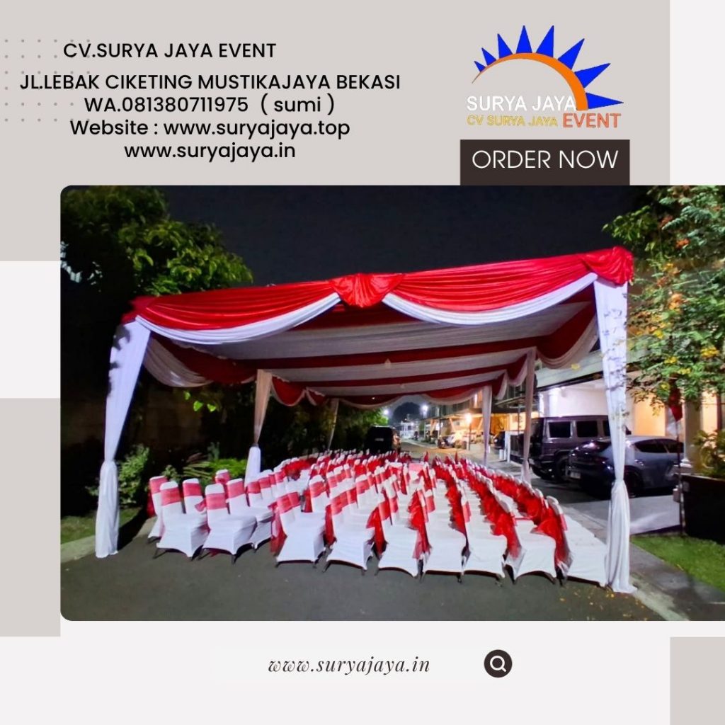 Sewa Tenda Dekorasi Serut Merah Putih Dan Kursi Futura Event Regency Bekasi