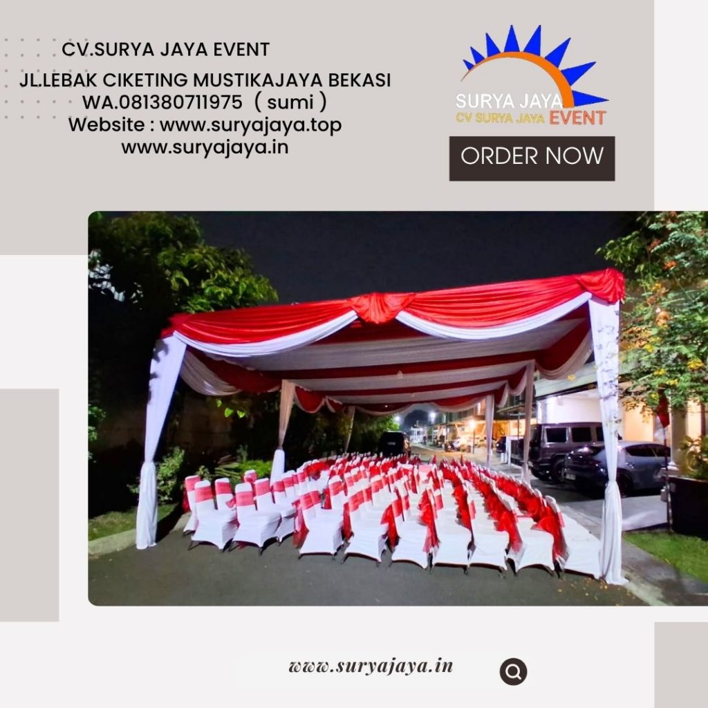 Sewa Tenda Dekorasi Serut Merah Putih Dan Kursi Futura Event Regency Bekasi