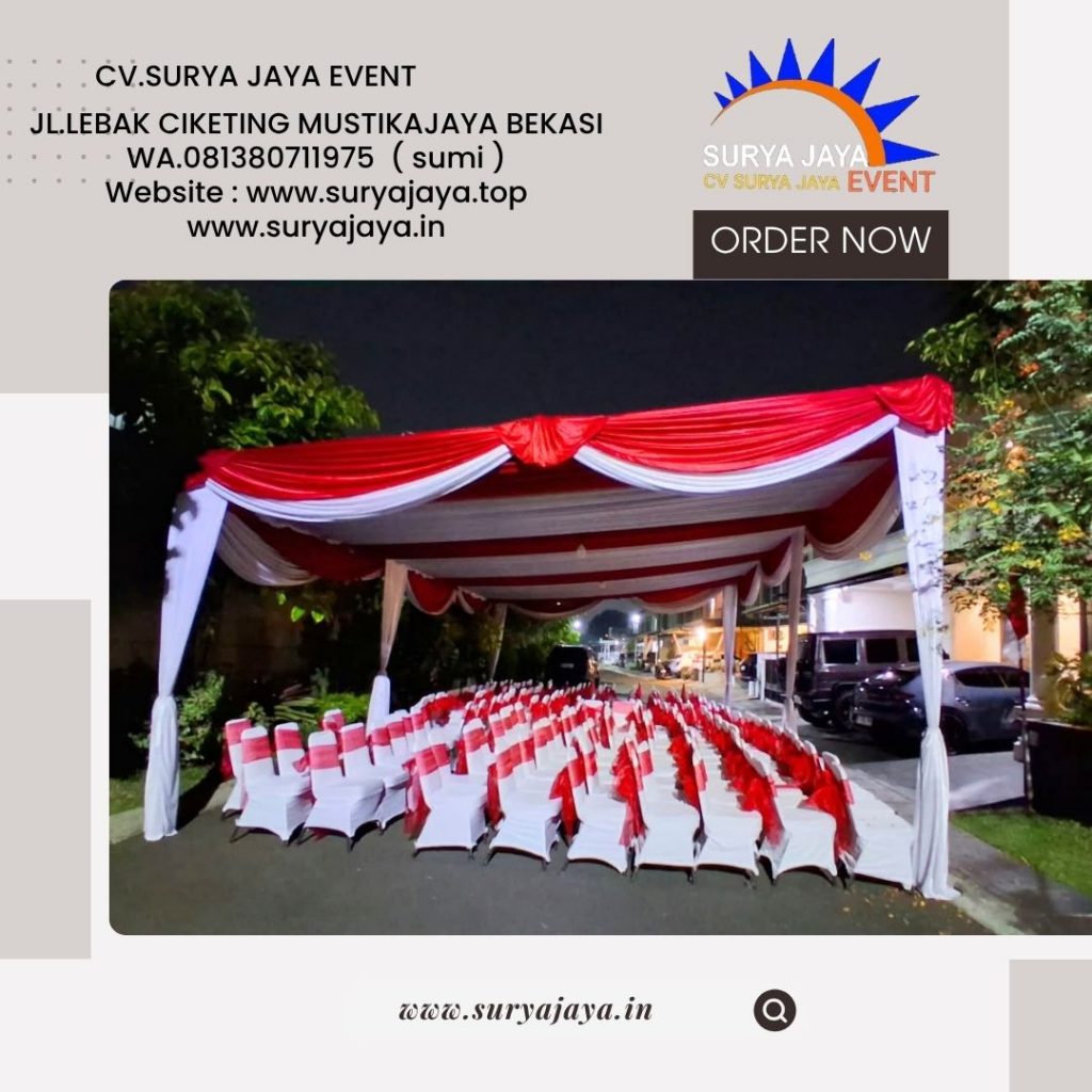 Sewa Tenda Dekorasi Serut Merah Putih Dan Kursi Futura Event Regency Bekasi