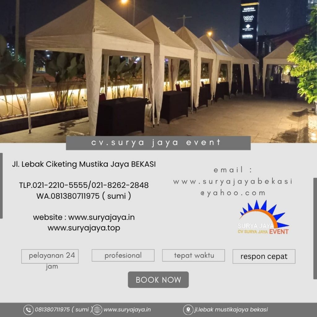 Sewa Tenda bazar Putih 2x2m,Meja,Kursi Serpong Tangerang