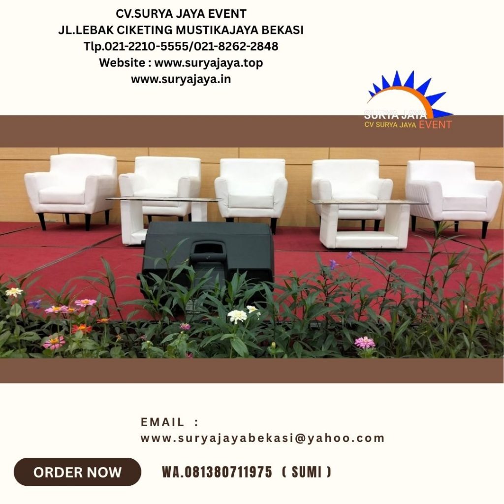 Rental Sofa Scandinavia Putih Set Meja Kaca Cawang