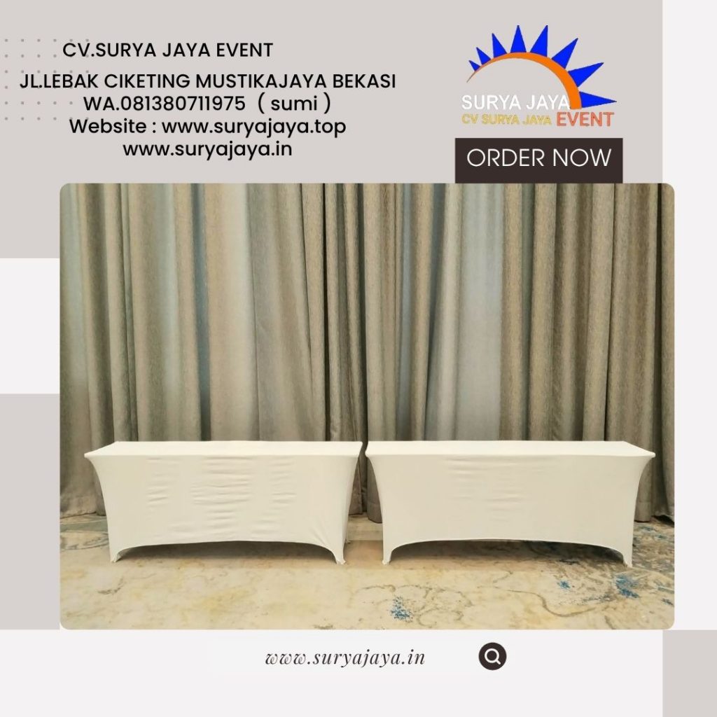 Sewa Meja IBM Cover Putih Ketat Event Wisma Danantara Jaksel (081380711975)