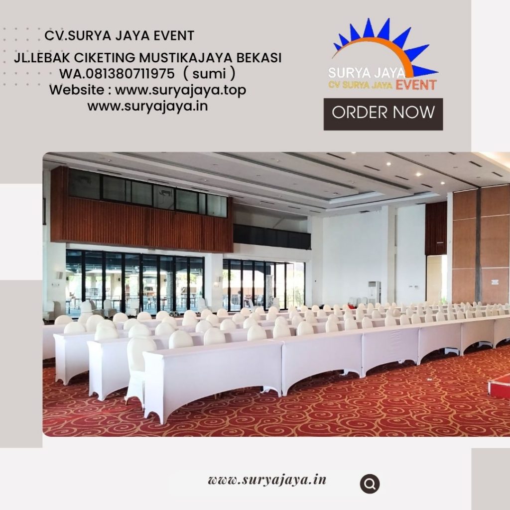 Sewa Meja IBM Cover Putih Ketat Event Wisma Danantara Jaksel (081380711975)