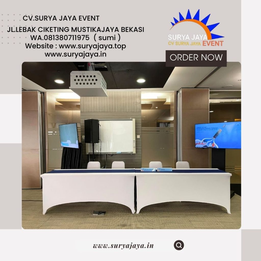 Sewa Meja IBM Cover Putih Ketat Event Wisma Danantara Jaksel (081380711975)