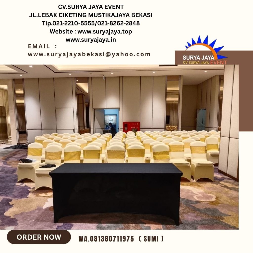 Sewa Meja Ibm Taplak ketat Hitam Cimory Tower Meruya