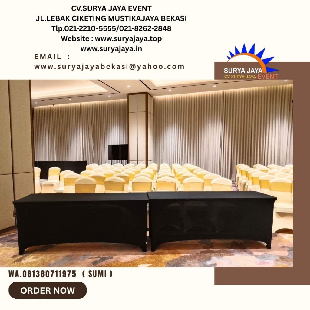 Sewa Meja Ibm Taplak ketat Hitam Cimory Tower Meruya