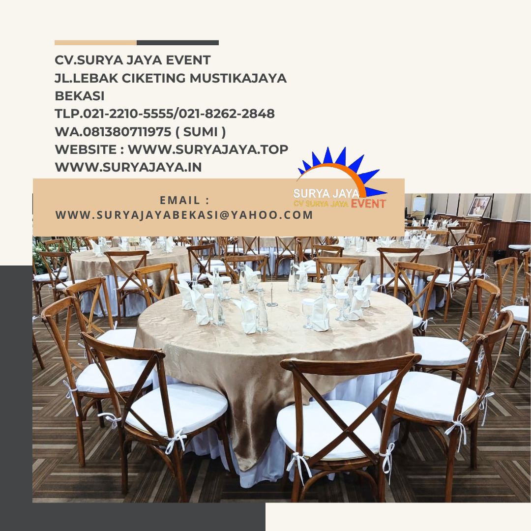 Rental Cross Back Chairs,Round Table Jakarta (081380711975)