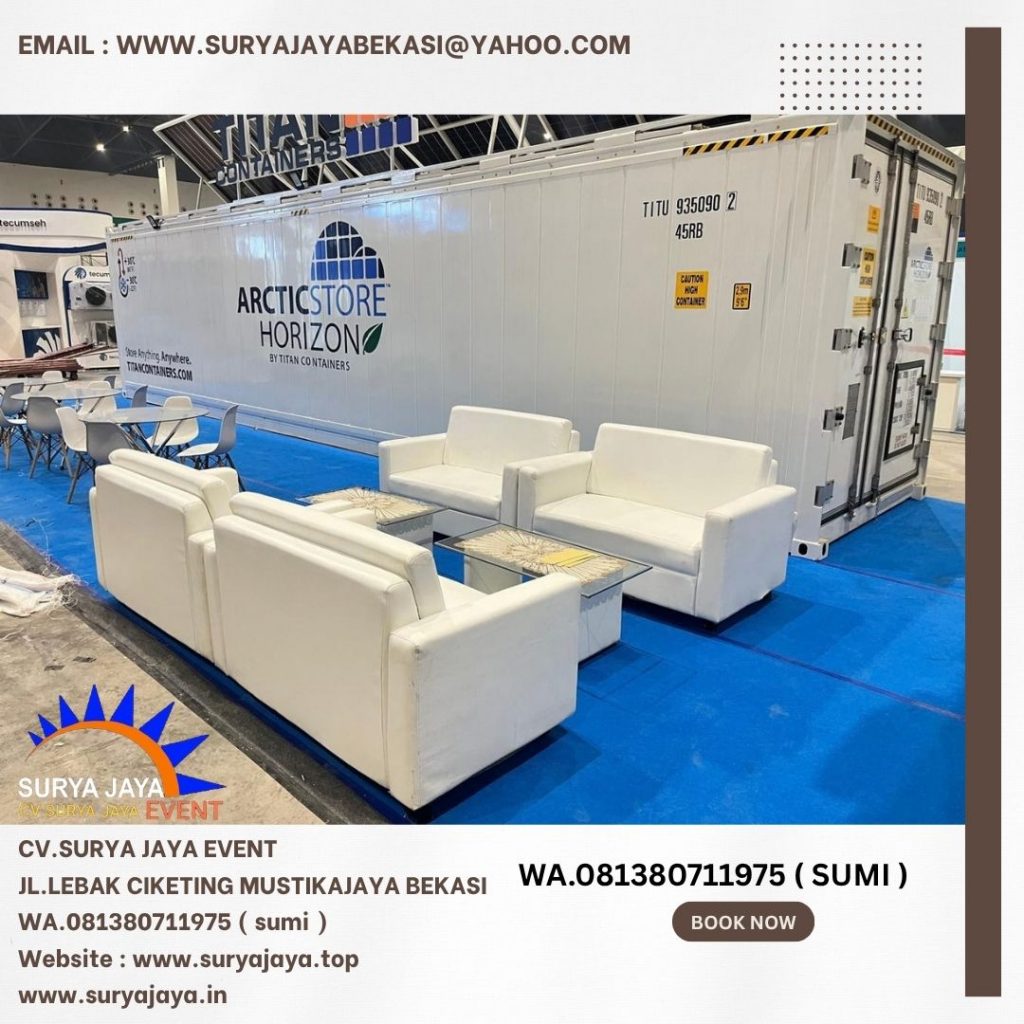 Sewa Sofa Putih Type Double Set Meja Kaca Event Gedung gpm Bekasi