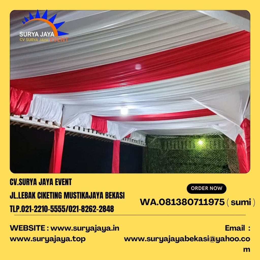 Sewa Tenda Dekorasi Serut Merah Putih Event TNI Kostrad Taipur Jatiluhur