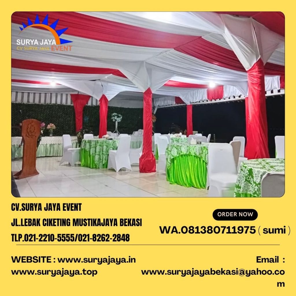 Sewa Tenda Dekorasi Serut Merah Putih Event TNI Kostrad Taipur Jatiluhur