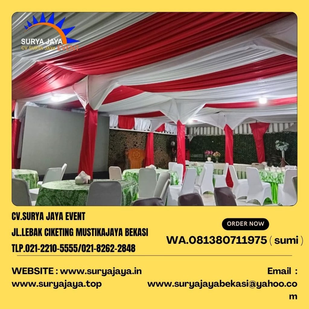 Sewa Tenda Dekorasi Serut Merah Putih Event TNI Kostrad Taipur Jatiluhur